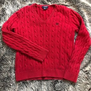 Chaps red cable knit sweater